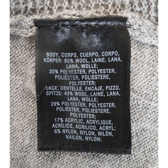 Anthropologie Knitted & Knotted Gray Open Front Knit Wool Blend Cardigan Sz S - Picture 6 of 8